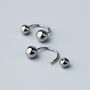 Sterling Silver Ball Ear Jacket Earrings, thumbnail 3 of 5