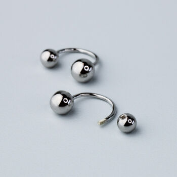 Sterling Silver Ball Ear Jacket Earrings, 3 of 5