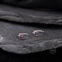 Minimalist Black Opal Huggie Hoop Threader Earrings, thumbnail 1 of 9