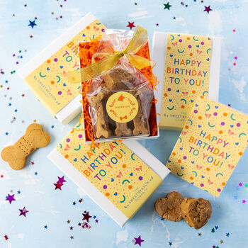 'Happy Birthday Confetti' Luxury Dog Biscuits, 2 of 3