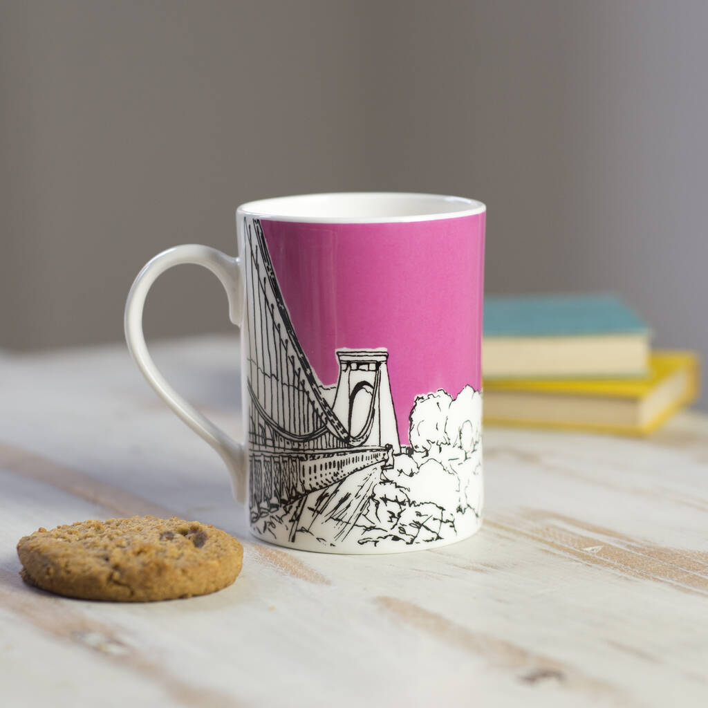 'Sion Hill' Bristol Pink Bone China Mug, 1 of 2