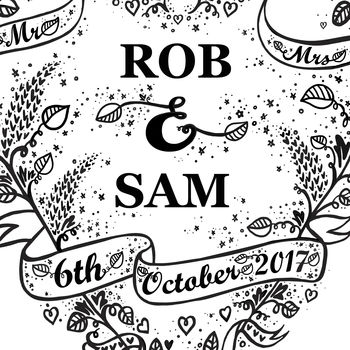 Personalised Mr And Mrs Wedding Tattoo Gift Print, 3 of 5