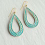 Floral Leaf Teardrop Hoop Earrings, thumbnail 1 of 7