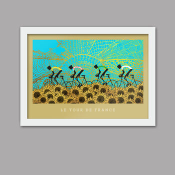 Tour De France Sunflowers Cycling Poster Print, 3 of 3