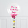 Personalised Pink Animal Print Bubble Balloon, thumbnail 2 of 2