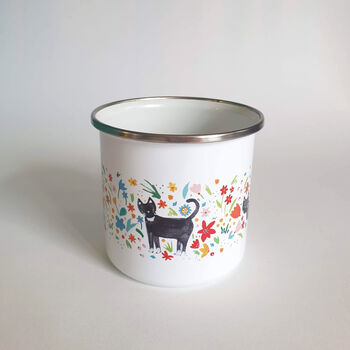 Painted Cat Enamel Mug, 7 of 9