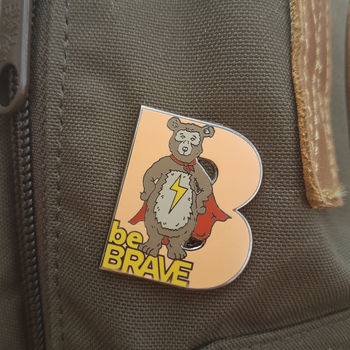 'Brave' Bear And 'Unique' Unicorn Enamel Pin Badge, 7 of 9