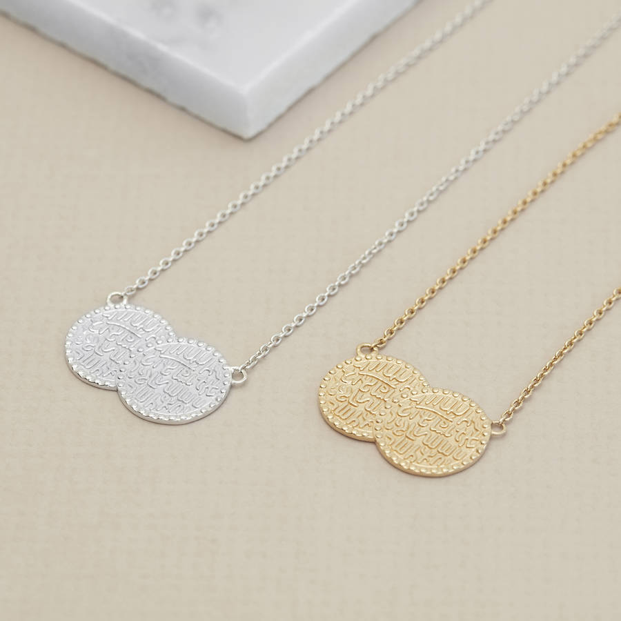 double coin necklace for prosperity by muru talisman