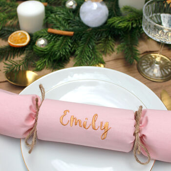 Sustainable Fabric Christmas Cracker Personalised Name, 6 of 8