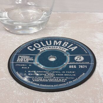 Set Of Four Real Vintage Record Coasters, 4 of 7