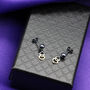 Delicate Two Heart Gothic Stud Earrings, thumbnail 1 of 3