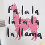 Fa La Llama Funny Christmas Card, thumbnail 4 of 4
