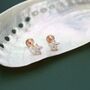 Sterling Silver Tiny Flower Cz Internally Threaded Earrings, thumbnail 8 of 12