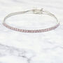 Pink Tourmaline Gemstone Silver Tennis Bracelet, thumbnail 1 of 5