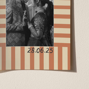 Personalised Wedding Photograph Print With Stripe Border, 12 of 12