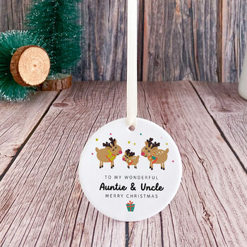 Personalised Auntie And Uncle Christmas Ornament, 6 of 7