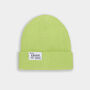 Lime Green Ribbed Smiley Beanie That Gives Back, thumbnail 2 of 4