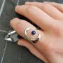 Sterling Silver Moon And Night Sky Adjustable Ring, thumbnail 2 of 11