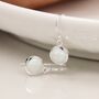 Sterling Silver White Opal Drop Earrings, thumbnail 3 of 8