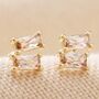 Stone Stud Earrings In Gold Plating, thumbnail 9 of 11