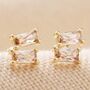 Stone Stud Earrings In Gold Plating, thumbnail 9 of 12