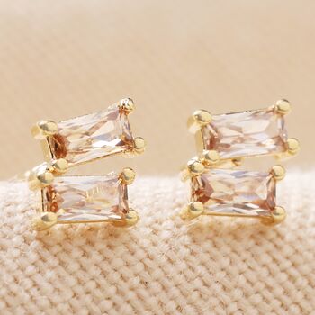 Stone Stud Earrings In Gold Plating, 9 of 12