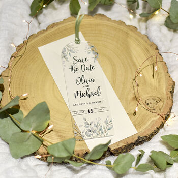 Wedding Save The Date Botanical Acrylic Bookmark, 3 of 3