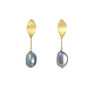 Rita Gold Plated Silver Blue Pearl Earrings, thumbnail 2 of 3