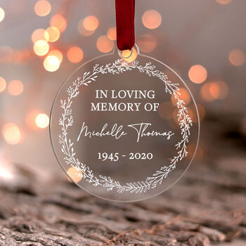In Loving Memory Personalised Christmas Memorial Bauble, 5 of 8