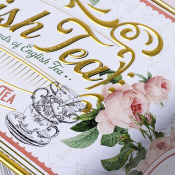 English Rose Tea Tin With 40 English Breakfast Teabags, 5 of 5