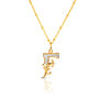Gold Plated F Initial Necklace With Mother Of Pearl, thumbnail 1 of 6