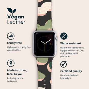 Retro Bubbles Vegan Leather Apple Watch Band, 2 of 7