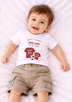 Personalised England Football Baby Outfit, 3 of 9