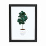 Fiddle Leaf Fig Gold House Plant Wall Art Print, thumbnail 3 of 4