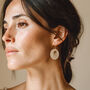 Pearlescent Taupe And Cream Stripey Circular Earrings, thumbnail 2 of 6