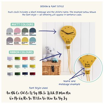Children's Hot Air Balloon Personalised Clock, 4 of 5