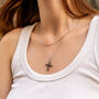 Sterling Silver Burgundy Garnet Cross Pendant, thumbnail 4 of 4