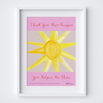 Personalised Teacher Thank You Art Print Gift, 9 of 9