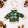 Set Of Two Fair Trade Knit Jumper Hanging Decorations, thumbnail 4 of 7