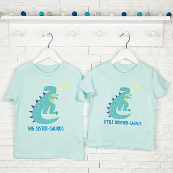 T Rex Brother Sister Matching T Shirt Set, 3 of 5