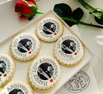 Personalised Edible Photo Anniversary Biscuit Gift Box, 8 of 8