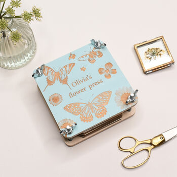 Personalised Engraved Butterfly Flower Press, 2 of 5