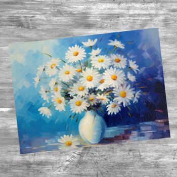 Sunlit Daisies In Blue Textured Glass Chopping Board, 6 of 8