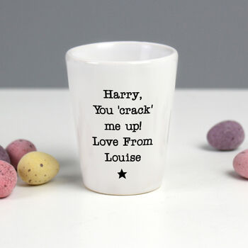 Personalised Easter Message Star Ceramic Egg Cup, 3 of 4