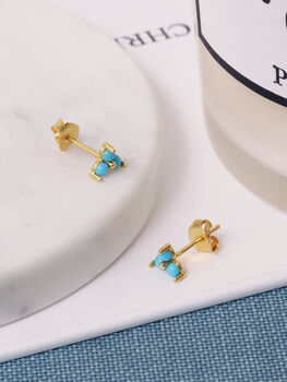 Turquoise Gemstone Stud Earrings, 4 of 6
