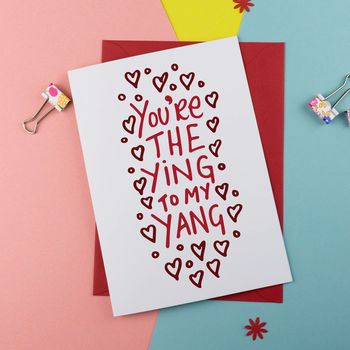 Valentines Card Ying To My Yang Personalised, 2 of 2