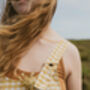 Gingham Dungarees Lemon, thumbnail 2 of 6