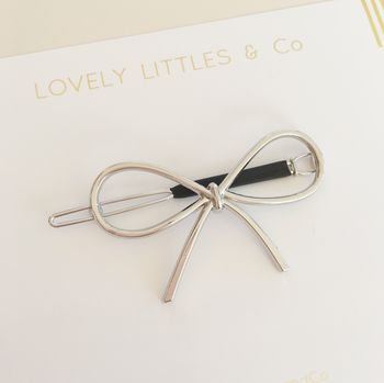 Gold Or Silver Bow Hair Clip, 5 of 7