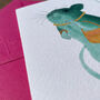 Teal Field Mouse Illustrated Blank Greeting Card, thumbnail 8 of 12