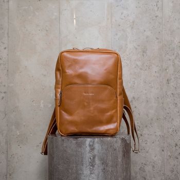 Personalised Leather Laptop Backpack Unisex ' Porter ', 4 of 11